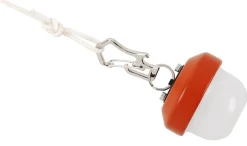 Laddbar campinglampa med krok och kapsylöppnare