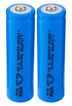 Laddningsbart batteri 14500, 3,2 V/650 mAh LiFePO4, 2-pack