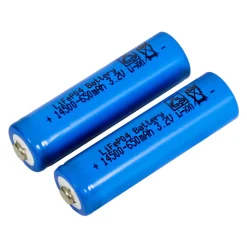 Laddningsbart batteri 14500, 3,2 V/650 mAh LiFePO4, 2-pack