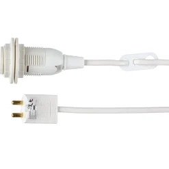 Lamphållare E14 med sladd och propp, ojordad, 75 cm