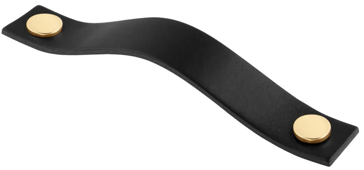 Läderhandtag Levanto svart, 158 mm