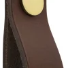 Läderknopp Ari brunt, 65 mm