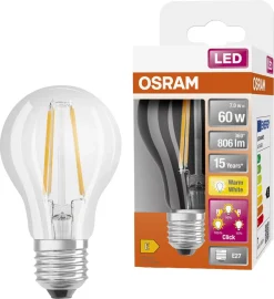 LED lampa E27 med dimmer i 3 steg, Osram