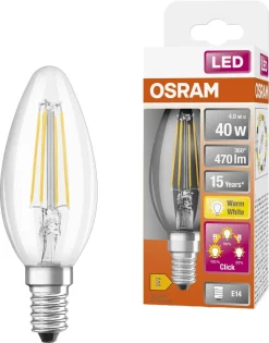 LED-lampa E14 med dimmer i 3 steg, Osram