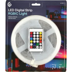 LED-list RGBIC med fjärrkontroll och musikstyrning
