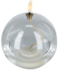 LED-ljus i form av en oljelampa, transparent glas