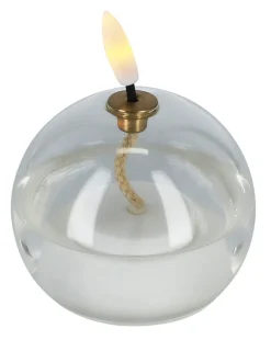 LED-ljus i form av en oljelampa, transparent glas