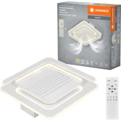 Ledvance fyrkantig LED-takfläkt 55 W, vit