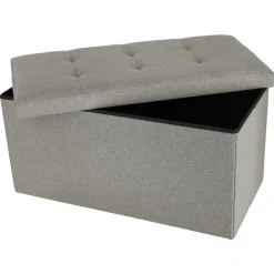 Låg sittbänk med förvaring, inomhus, beige, 76 x 38 x 38 cm
