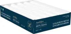 Liljeholmens antikljus, vita, 30-pack, 100 procent stearin