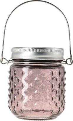 Liten ljuslykta solcell glas hängande, 8 cm