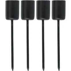 Ljushållare kronljus metall, svart, 4-pack