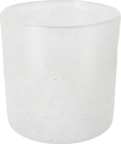 Ljuslykta i frostat glas, vit