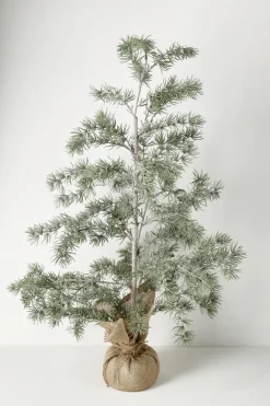 Lärkträd med fot omsluten av juteväv, 90 cm