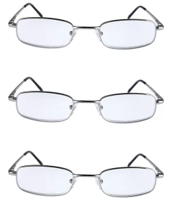 Läsglasögon metall, 3-pack