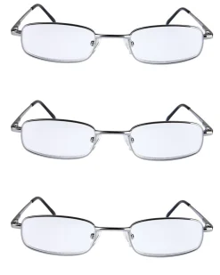 Läsglasögon metall, 3-pack