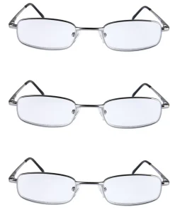 Läsglasögon metall, 3-pack