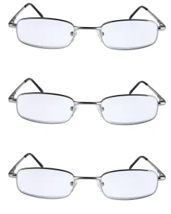 Läsglasögon metall, 3-pack