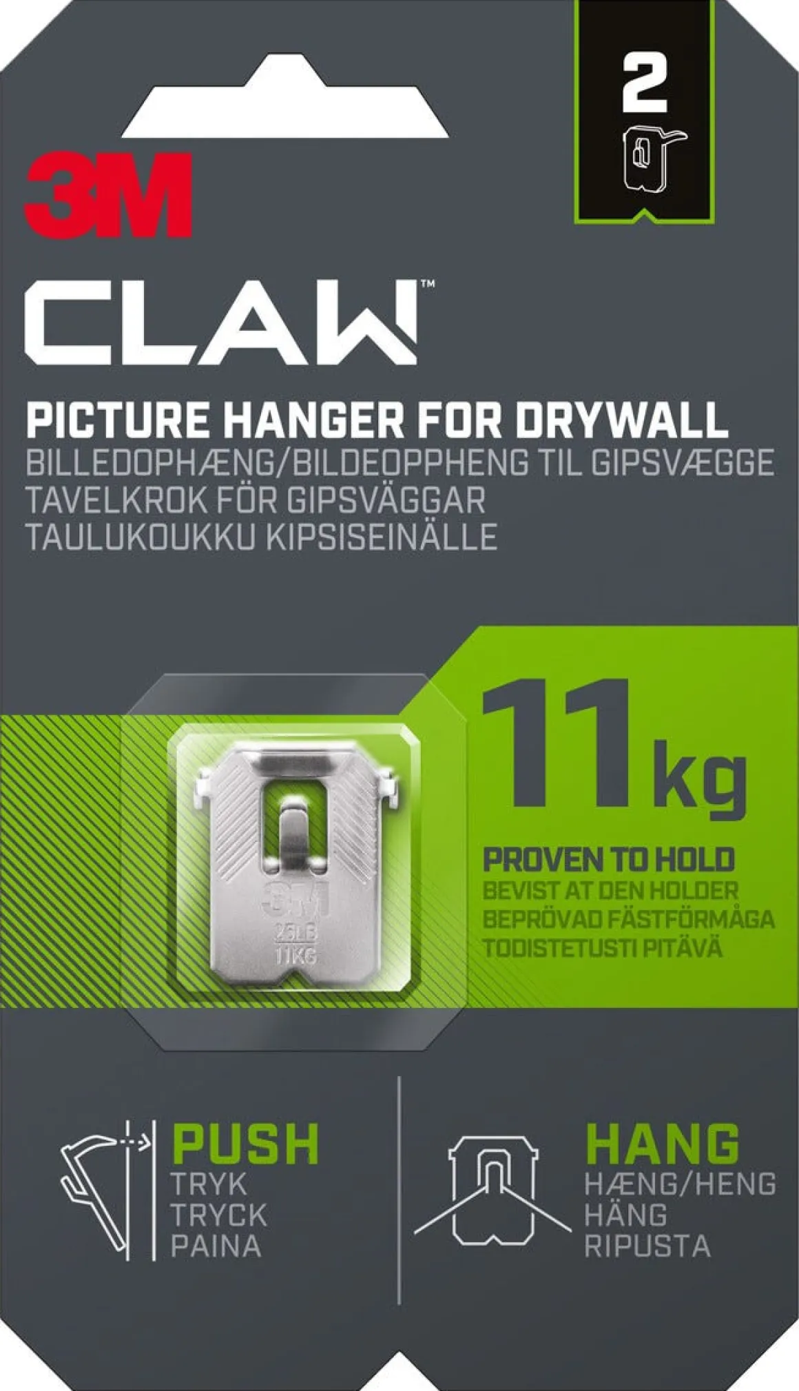 3M Claw tavelkrok för gipsvägg, 11 kg