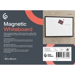 Magnetisk whiteboard 60x40 cm svart ram