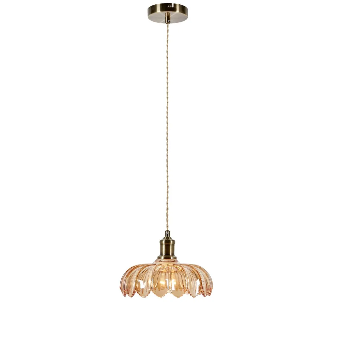 Markslöjd Kurage pendellampa glas och antik mässing-stil