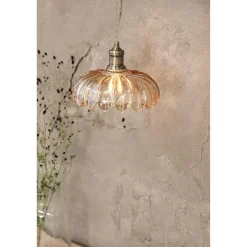 Markslöjd Kurage pendellampa glas och antik mässing-stil