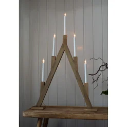 Markslöjd Bjurfors adventsljusstake trä 5 LED, 76,5 cm