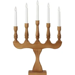 Markslöjd Svaneholm adventsljusstake trä LED 5-armad, 53 cm