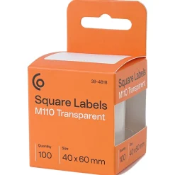 M110-etiketter, transparenta, 40 × 60 mm, 100-pack