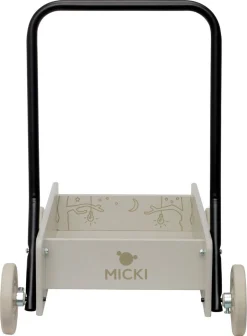 Micki klassisk lära-gå-vagn i trä, beige, från 6 mån