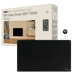 Mill Glass Smart WiFi element Gen. 4, svart, 700 W