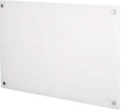 Mill panelelement med termostat, glas, vit