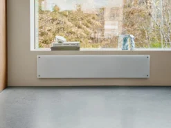 Mill panelelement med termostat, glas, vit