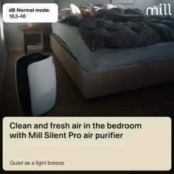 Mill Silent Pro Compact smart luftrenare med True HEPA13-filter, 55 m2