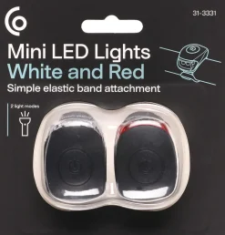 Mini-LED vit/röd med gummiband, 2-pack