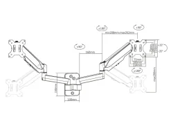 Multibrackets M Basic monitorarm vägg, VESA, Dual