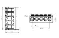Necore toppklämma 5-ledare 0,2-2,5 mm2, 8-pack