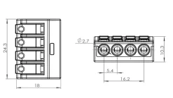 Necore toppklämma 4-ledare 0,2-2,5 mm2, 10-pack