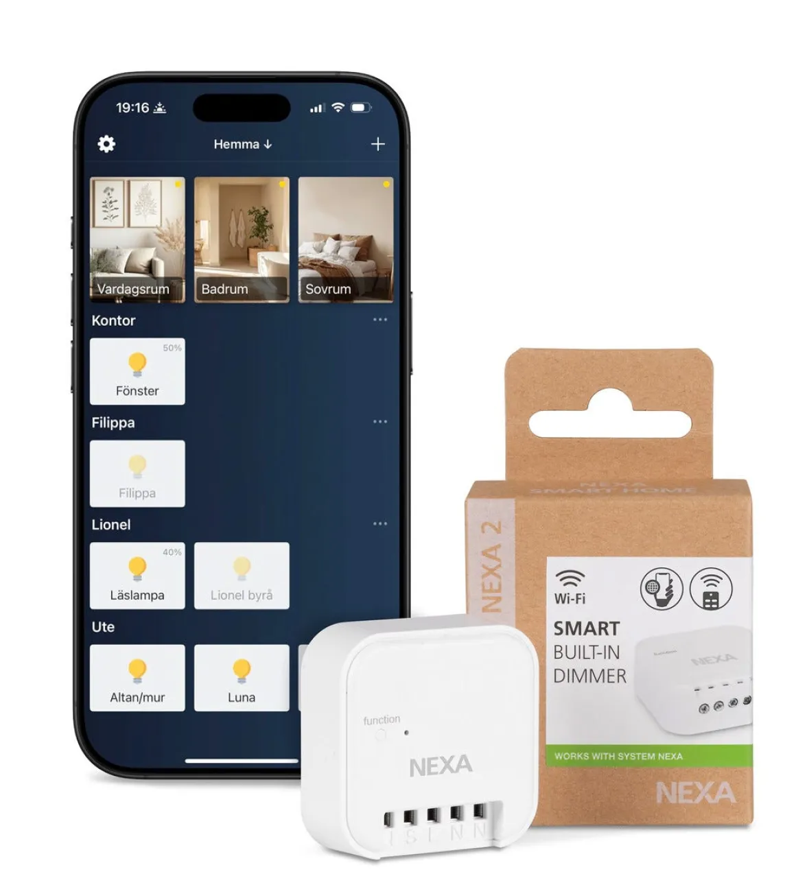 Nexa WBD-01 inbyggnadsmottagare med dimmer