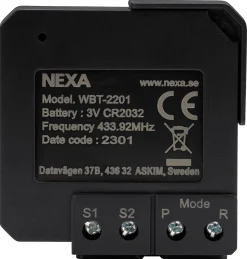 Nexa WBT-2201 batteridriven inbyggnadssändare