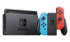 Nintendo Switch med Neon Blue / Neon Red Joy-Con, spelkonsol
