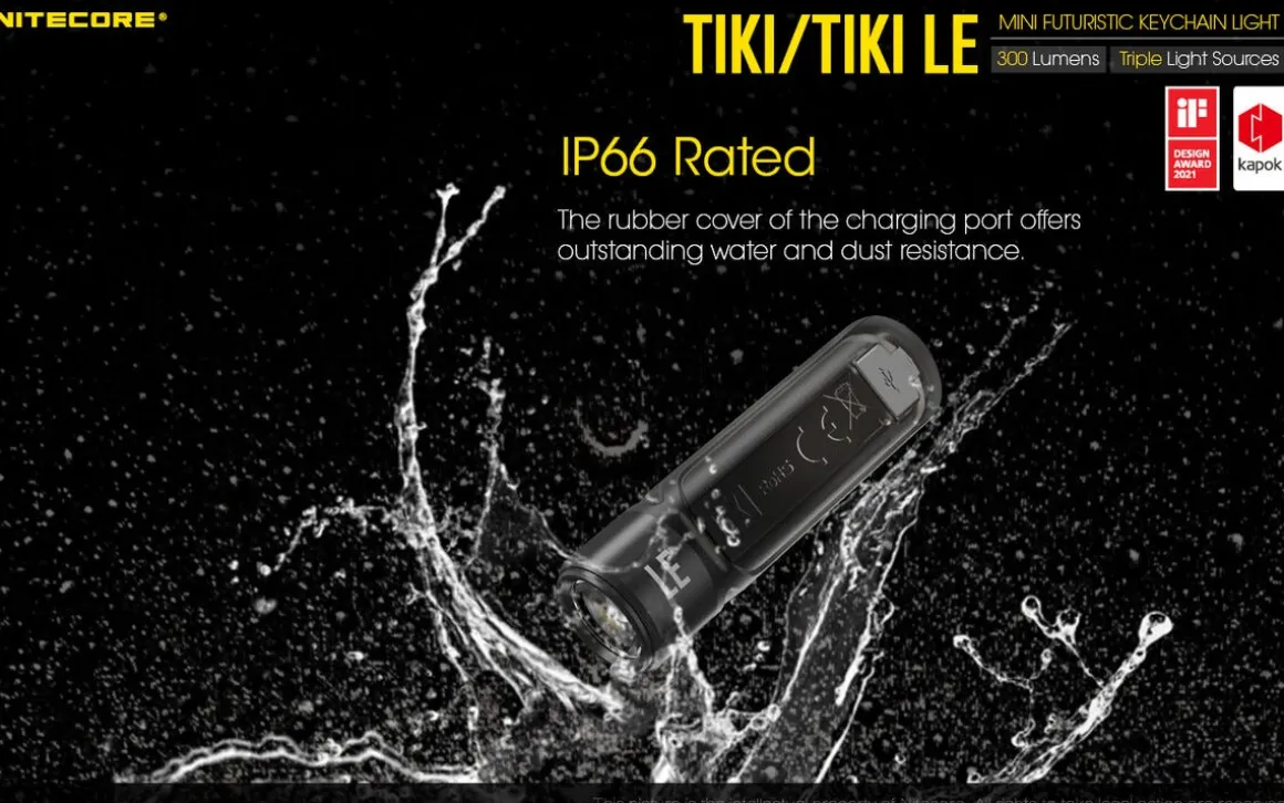 Nitecore laddningsbar ficklampa LED, USB-C, 300 lm