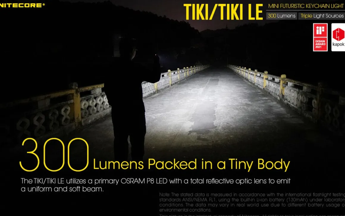 Nitecore laddningsbar ficklampa LED, USB-C, 300 lm