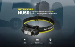 Nitecore NU50 laddningsbar pannlampa, 1400 lumen
