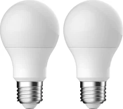 Normallampa LED E27 4 W, varmvit, 2-pack