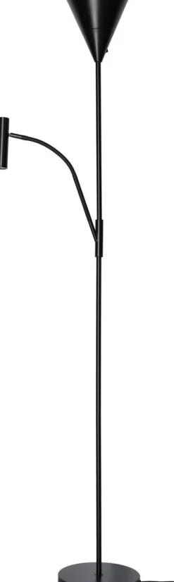Northlight Vide golvlampa uplight med läslampa, svart