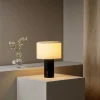 Northlight Edvin Mini laddbar bordslampa linne, 21 cm