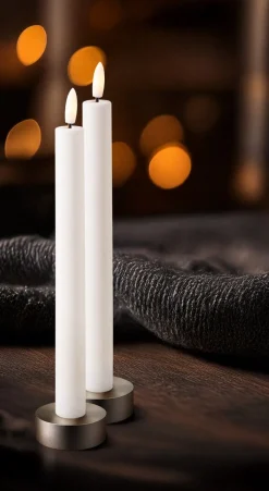 Northlight LED antikljus laddningsbara 25 cm vit 2-pack