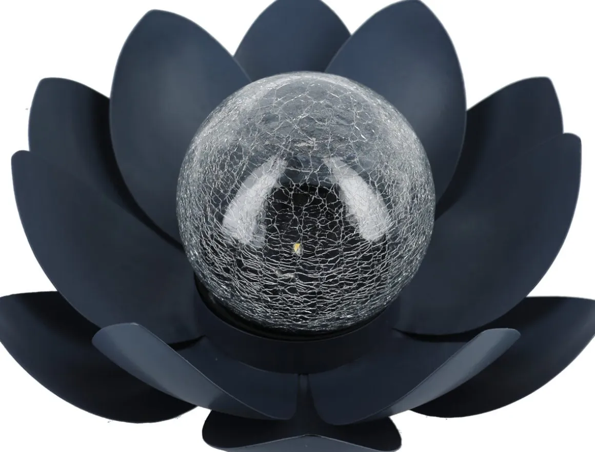 Northlight solcellslykta Lotus, varmvit LED, metall