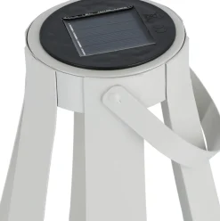 Northlight solcellslykta metall med handtag, grå